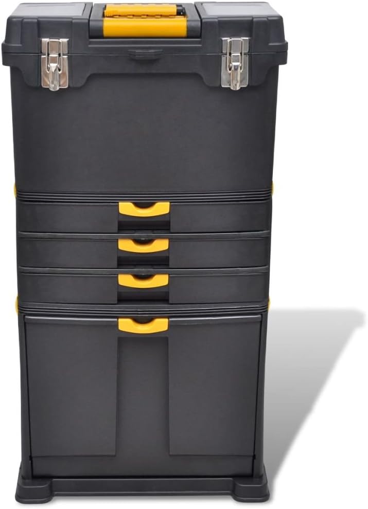 Werkzeugkoffer Tragbare Werkzeugkoffer Trolley Werkzeugaufbewahrung mit 2 Rollen und einem Griff 46