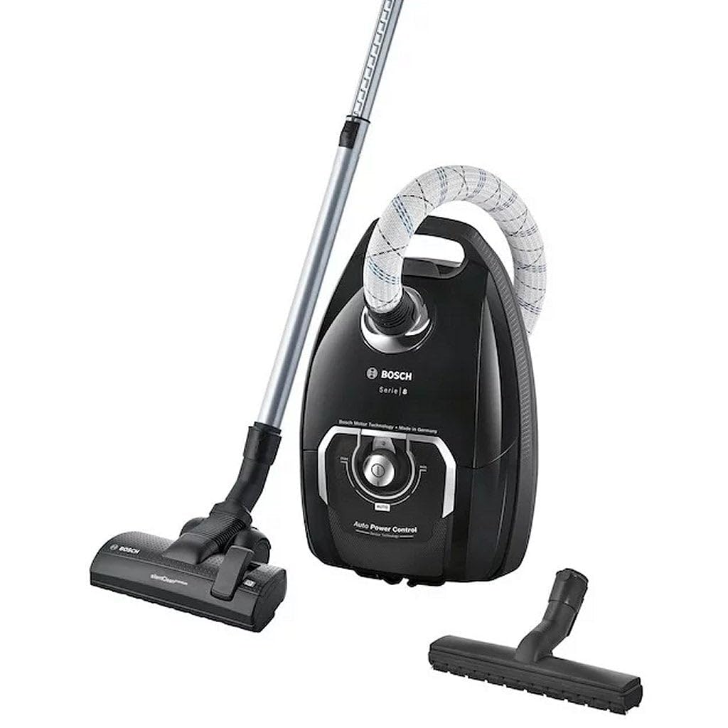 Bosch Serie 8 | Classic, Staubsauger mit Beutel, extralange Schnur, waschbar HEPA13 Filter, schwarz,