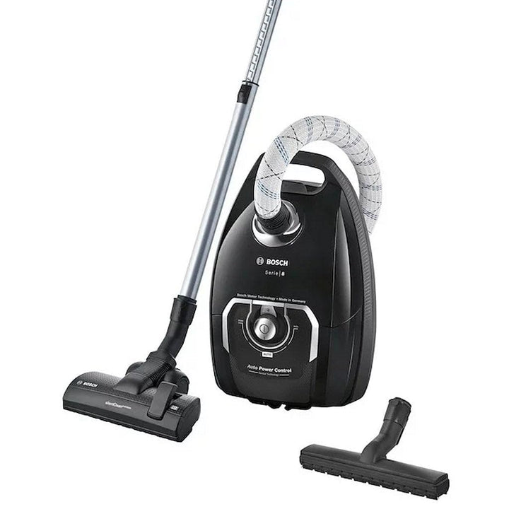 Bosch Serie 8 | Classic, Staubsauger mit Beutel, extralange Schnur, waschbar HEPA13 Filter, schwarz,