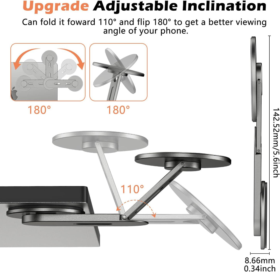 Magnetische Laptop Handy Ständer [110° Faltbar & 180° Einstellbare], Metall Handyhalterung Kompatibe
