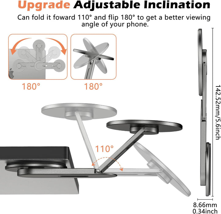 Magnetische Laptop Handy Ständer [110° Faltbar & 180° Einstellbare], Metall Handyhalterung Kompatibe