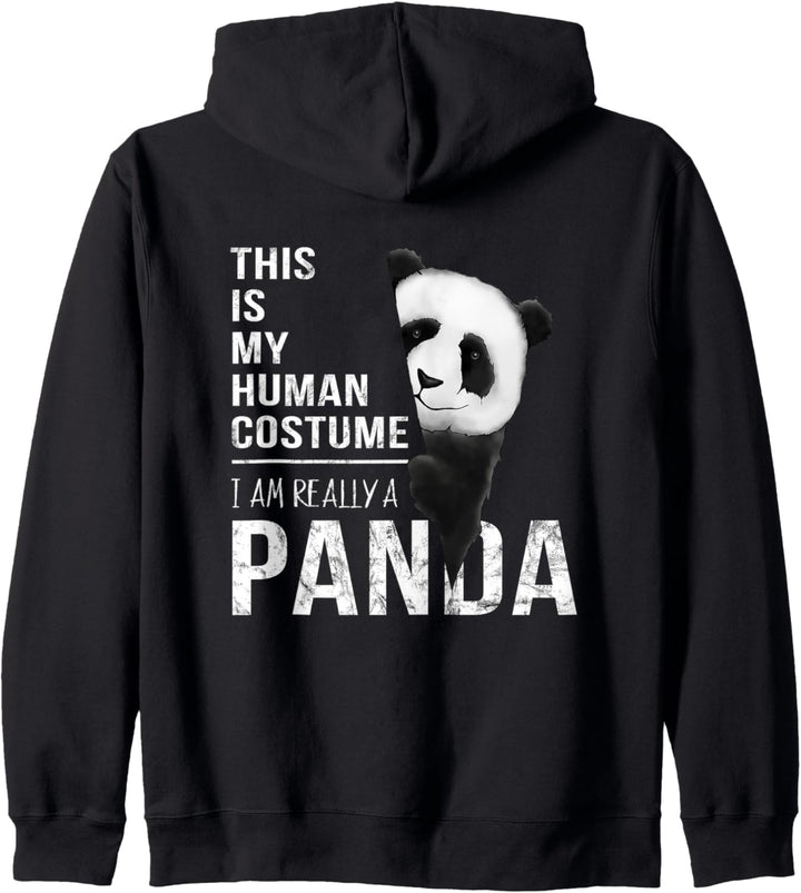 Mein Mensch Kostüm Ich bin eigentlich ein Panda Bär Kapuzenjacke