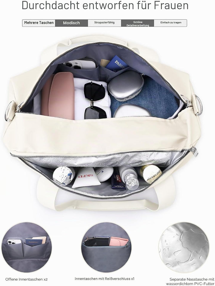 19 Zoll Sporttasche Reisetasche für Damen und Herren,wasserdichte Handgepäcktasche,Trainingstasche f