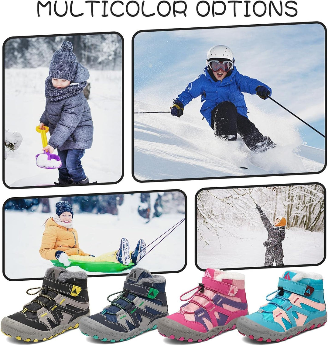 Mishansha Kinder Winterschuhe Warm Gefüttert Winterstiefel Jungen Mädchen Schneestiefel Outdoor ruts