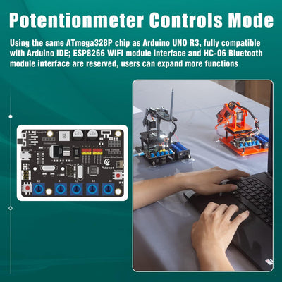 Adeept 5-DOF Roboter-Set, 5-Achsen-Roboter-Armspielzeug, kompatibel mit Arduino IDE, programmierbar,