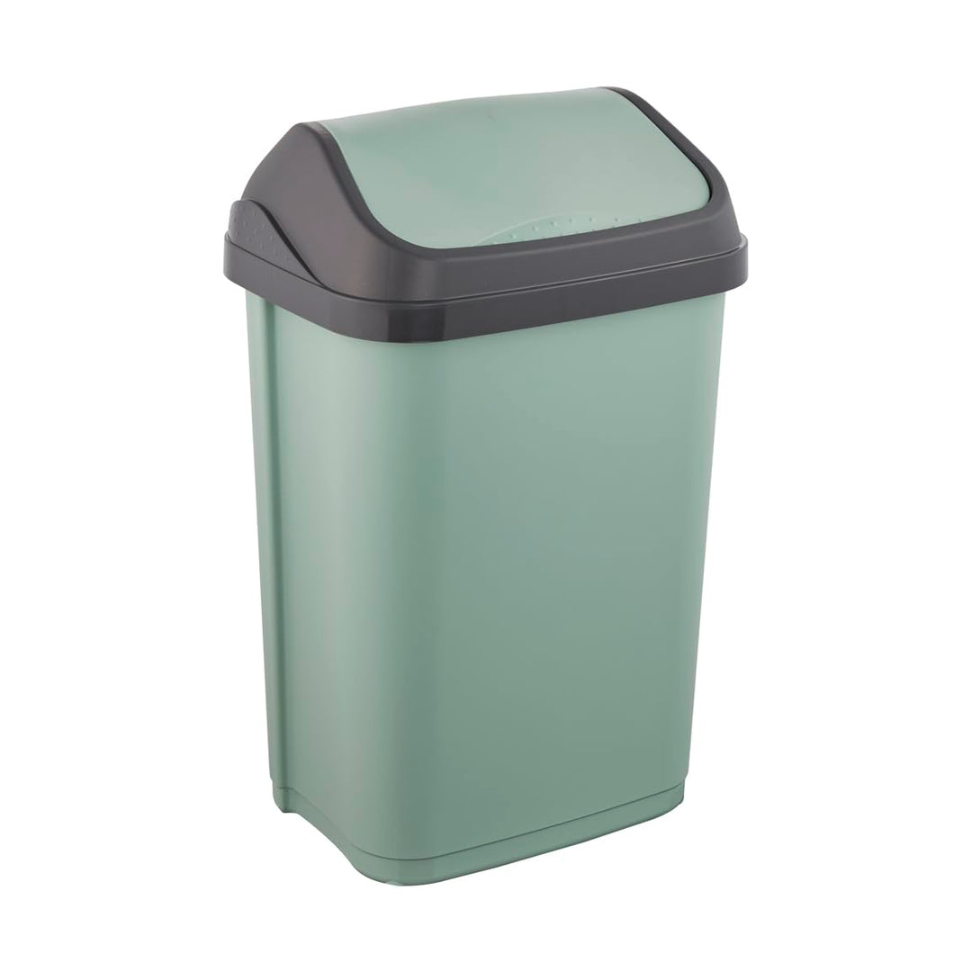 keeeper Mülleimer mit Schwingdeckel, 25 l, 33,5 x 25,5 x 53,5 cm, Swantje, Grün (Nordic Green) Nordi