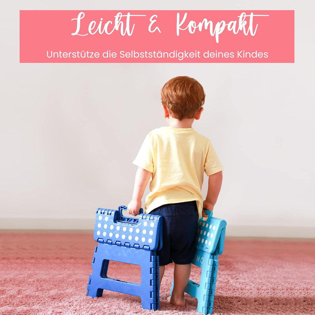 NATUMO® Tritthocker Kinder, Klapphocker faltbar, leichter und Rutschfester Kinder Hocker Bad & Toile