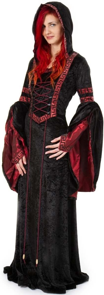 MAYLYNN Vampir Kostüm Gothic Hexe Mittelalter Halloweenkostüm, Doppelgrössen:Gr. M/L ca. 40 42 M-L,