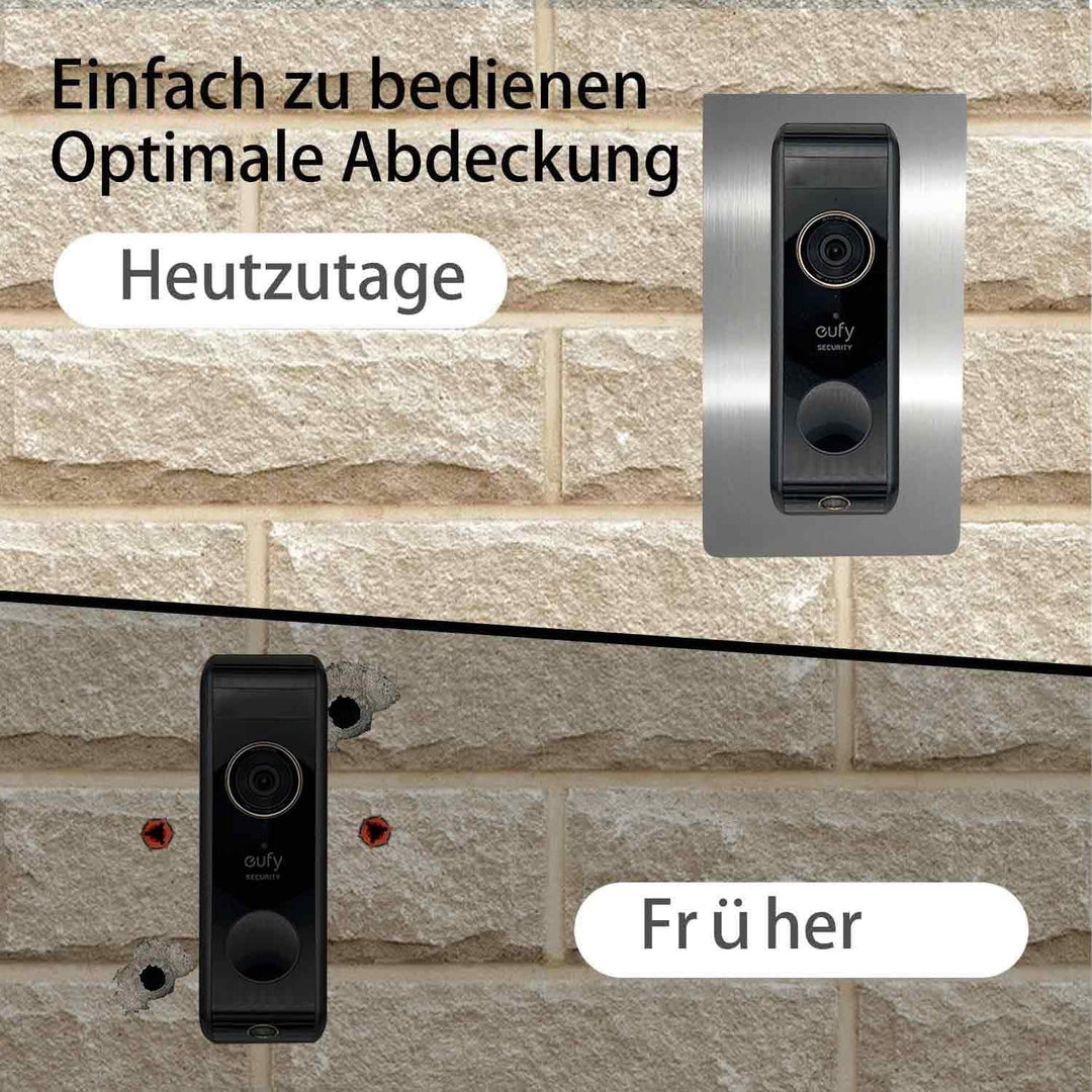 Edelstahl Blende für Eufy Videotürklingel/Video Doorbell, E340, 2K HD, S330, Slim - Robuste Halterun