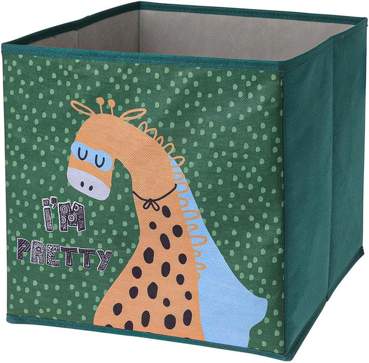 4er Set Faltboxen ca. 30x30x30 cm Giraffe - Aufbewahrungsboxen faltbar Körbe mit Motiv Grün Gelb Spi