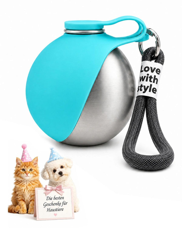 Trinkflasche Hunde für Unterwegs, 285 ml Edelstahl Hundetrinkflasche,Kompakte & Auslaufsichere Wasse
