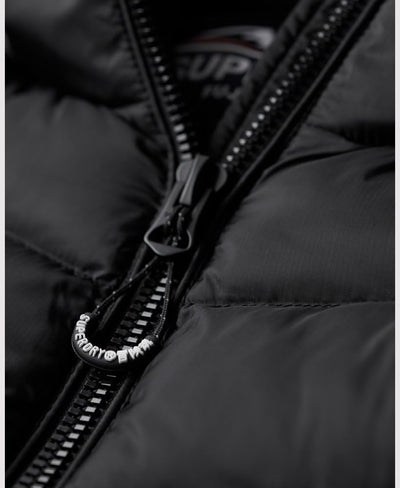 Superdry Damen Kapuzenjacke mit Fuji-Polsterung Jacke, Schwarz, 40