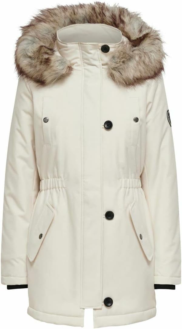 ONLY Damen ONLIRIS FUR Winter Parka CC OTW 15213755 XL Eggnog, XL Eggnog