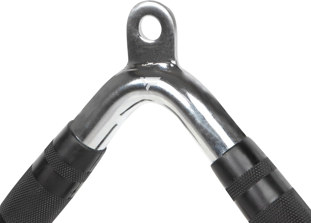 VirtuFit Curlstange Griff - Trizeps Curl-Griff - r, aus Chrom - Trizeps-Griff, Bizeps Curl, Kabelzug