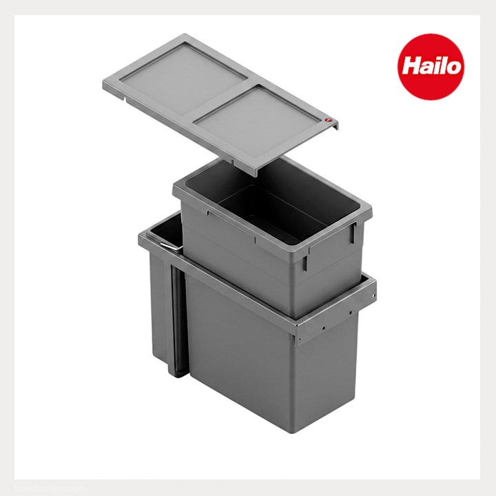 Hailo Abfallsammler 38+7 Tandem | Einbau-Abfallsystem für Schränke | Küchen-Mülleimer mit 2fach Müll