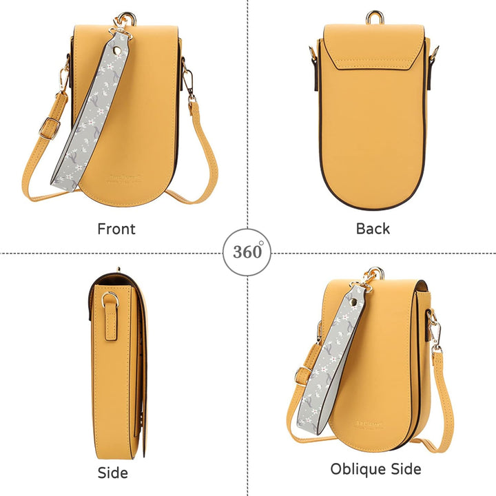 PORRASSO Mode Handy Umhängetasche Damen Handytasche Mädchen Schultertasche PU Geldbörse Crossbody Ba