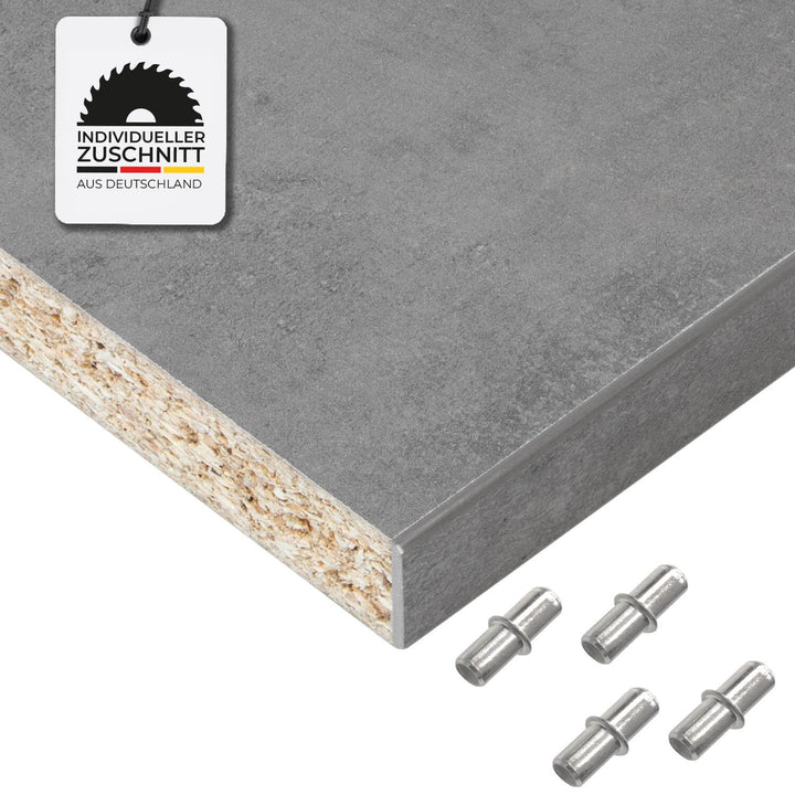 Einlegeboden, Regalboden nach Mass - 1,9 cm Starke Spanplatte, melaminbeschichtet, einseitige ABS-Ka