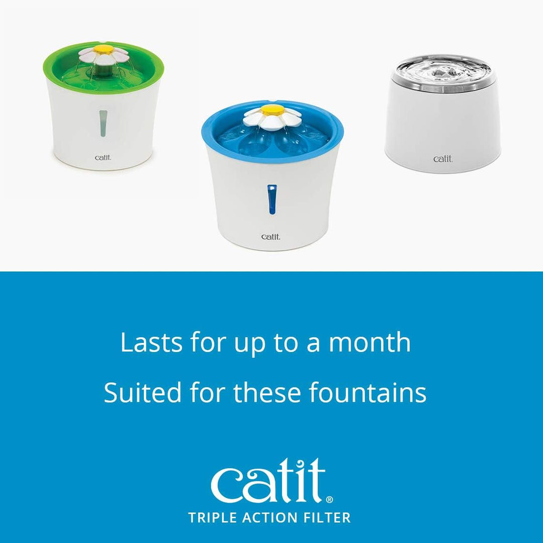 Catit Triple Action Filter, 3fach wirksamer Ersatzfilter, Trinkbrunnenfilter, 5er Pack Old Version,