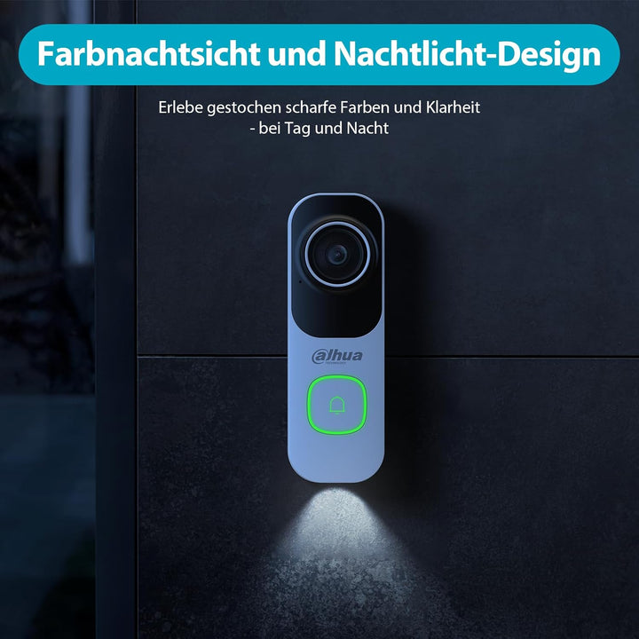 Dahua Video-Türklingel - 2K WLAN Türklingel mit Kamera | 4MP, 120° Weitwinkel, KI-Erkennung von Pers