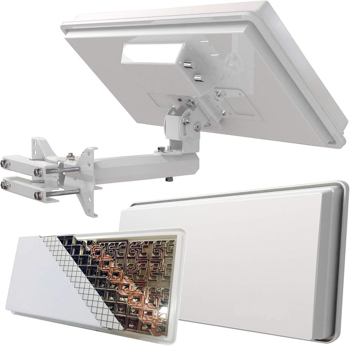 netshop 25 Selfsat H30D2+ Flachantenne Twin mit Fensterhalterung + 20m Kabel Anschluss Set (2 Fenste