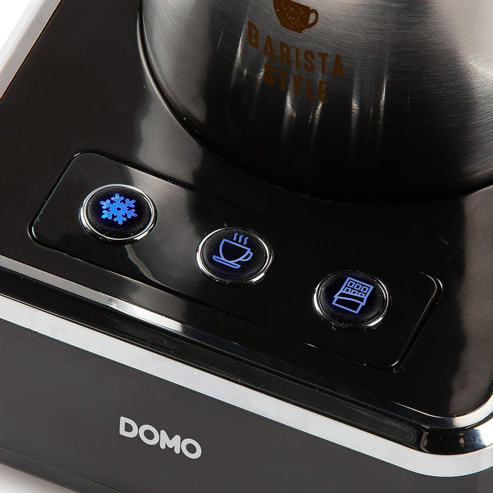 Domo DO717MF Milchaufschaeumer Edelstahl, Schwarz 650W, 230 milliliters