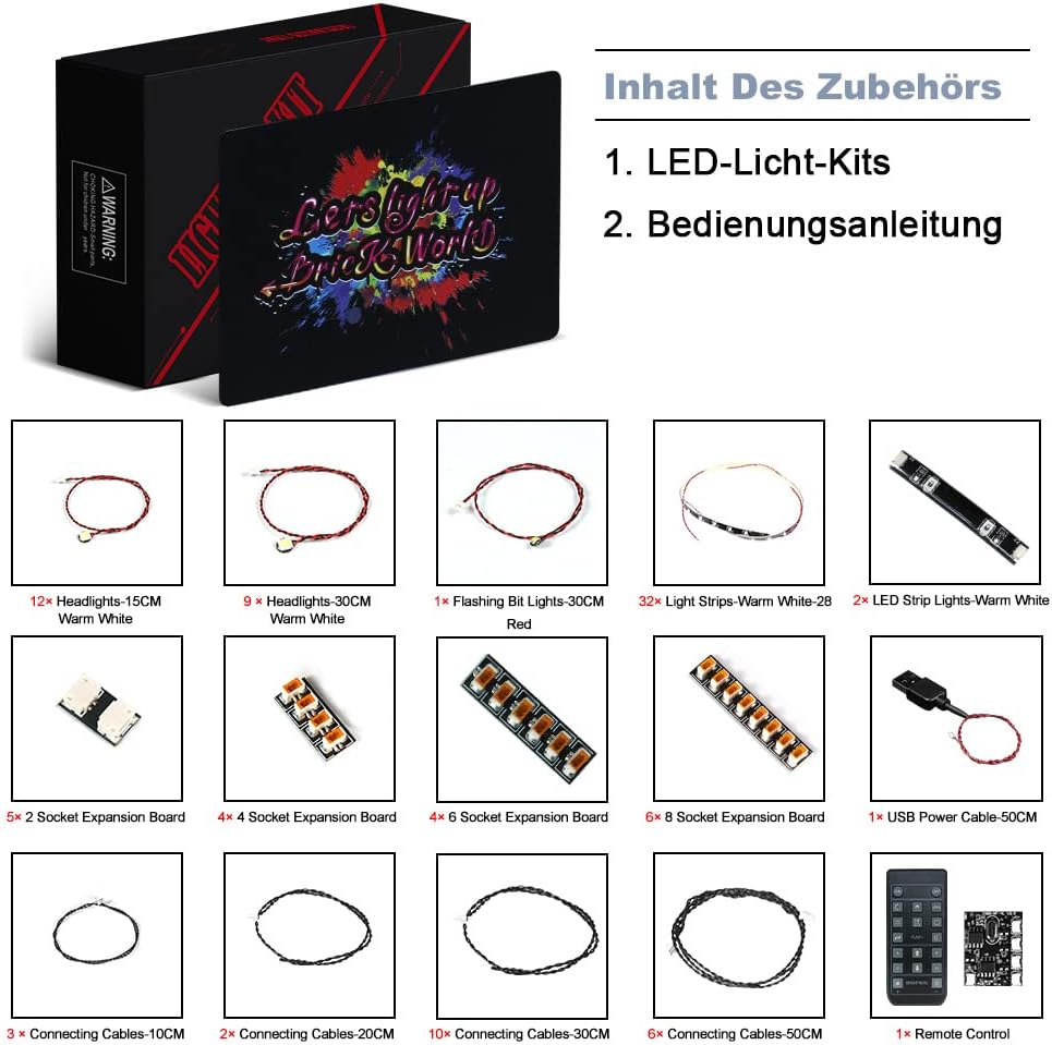 Fernbedienung Dekorationsbeleuchtungsset für Lego 10307 The Eiffel Tower Building Set, Licht-Kit für