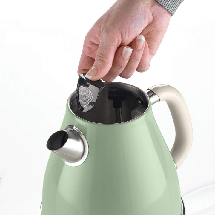 Ariete 2869 Vintage, elektrischer Wasserkocher aus Edelstahl, 1,7 Liter, für Wasser, Tee und Kräuter