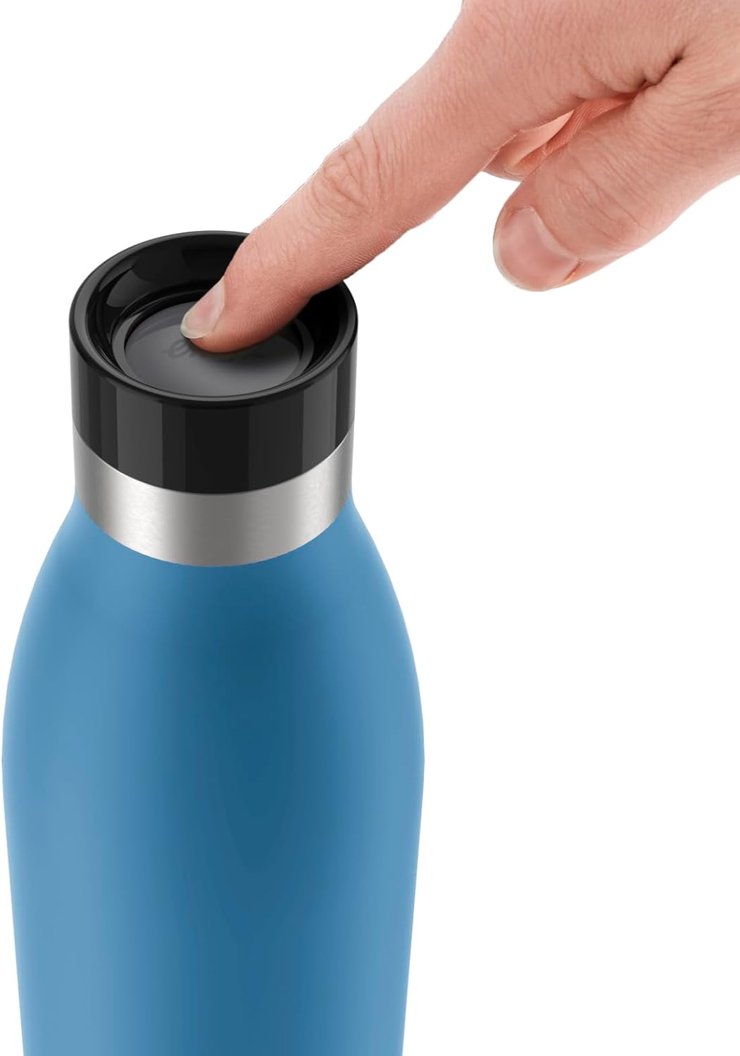 Emsa Bludrop Isolier-Trinkflasche, 0,7 Liter, 100% dicht, Quick-Press Verschluss, Ergonomischer 360°