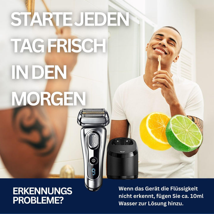 GlobaClean Scherkopfreiniger Nachfüllflüssigkeit 2x 1l - Geeignet zum Nachfüllen von Braun Clean & R
