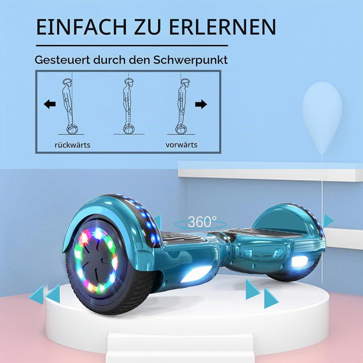 RCB Hoverboards 6,5 Zoll Skateboard Kinder und Jugendliche Hoverboards mit Bluetooth - Led Licht Seg