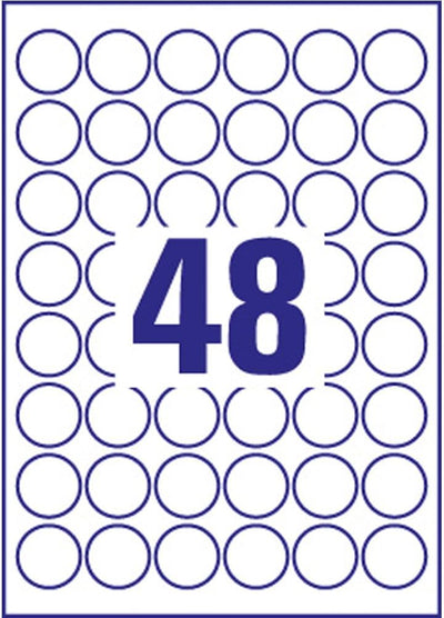 AVERY Zweckform Italien L6 Etiketten aus Polyester Diametro 30 mm weiss, Diametro 30 mm