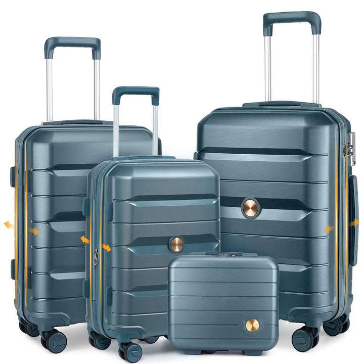 Sea choice Hartschalenkoffer Set 4 Teilig S/M/L/XL Rollkoffer Handgepäck 100% PP Reisekoffer mit 360