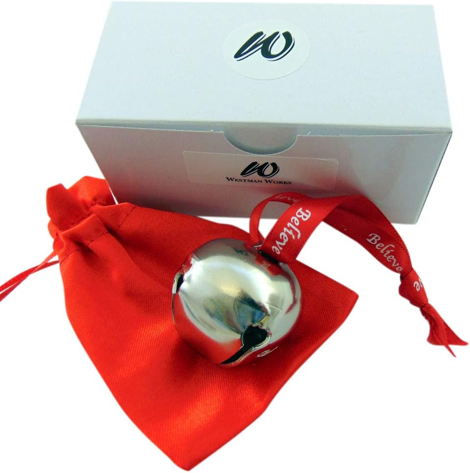 Westmon Works Glauben Glocke in Grau für Weihnachtsbaum auf Band mit Tasche, Grau