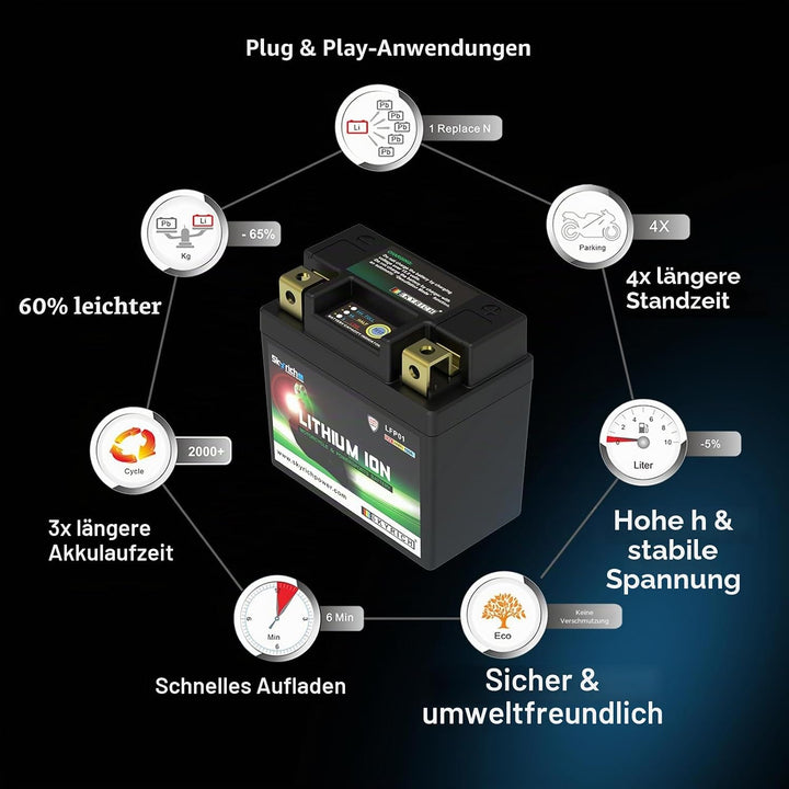 Skyrich Lithium Ion LTKTM04L ohne Pflege