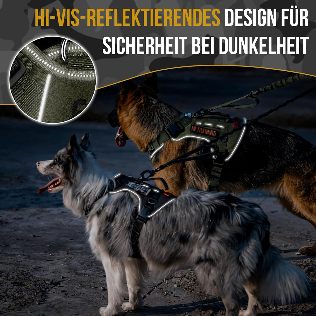 OneTigris Hundegeschirr Grosse Hunde, TACTILITE Taktisches Langlebig Anti Zug Geschirr, No Pull Vers