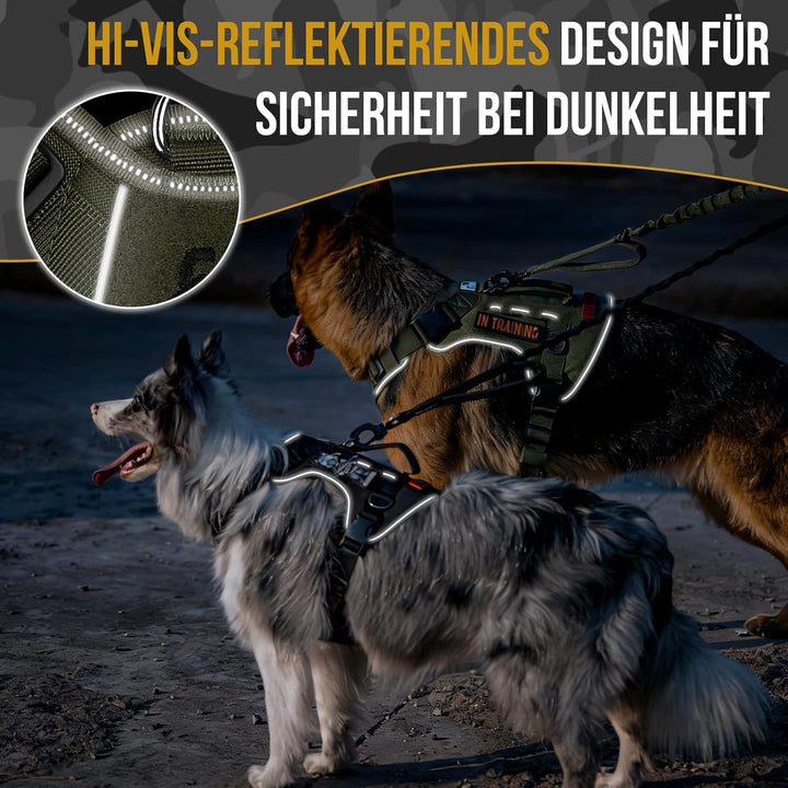 OneTigris Hundegeschirr Grosse Hunde, TACTILITE Taktisches Langlebig Anti Zug Geschirr, No Pull Vers