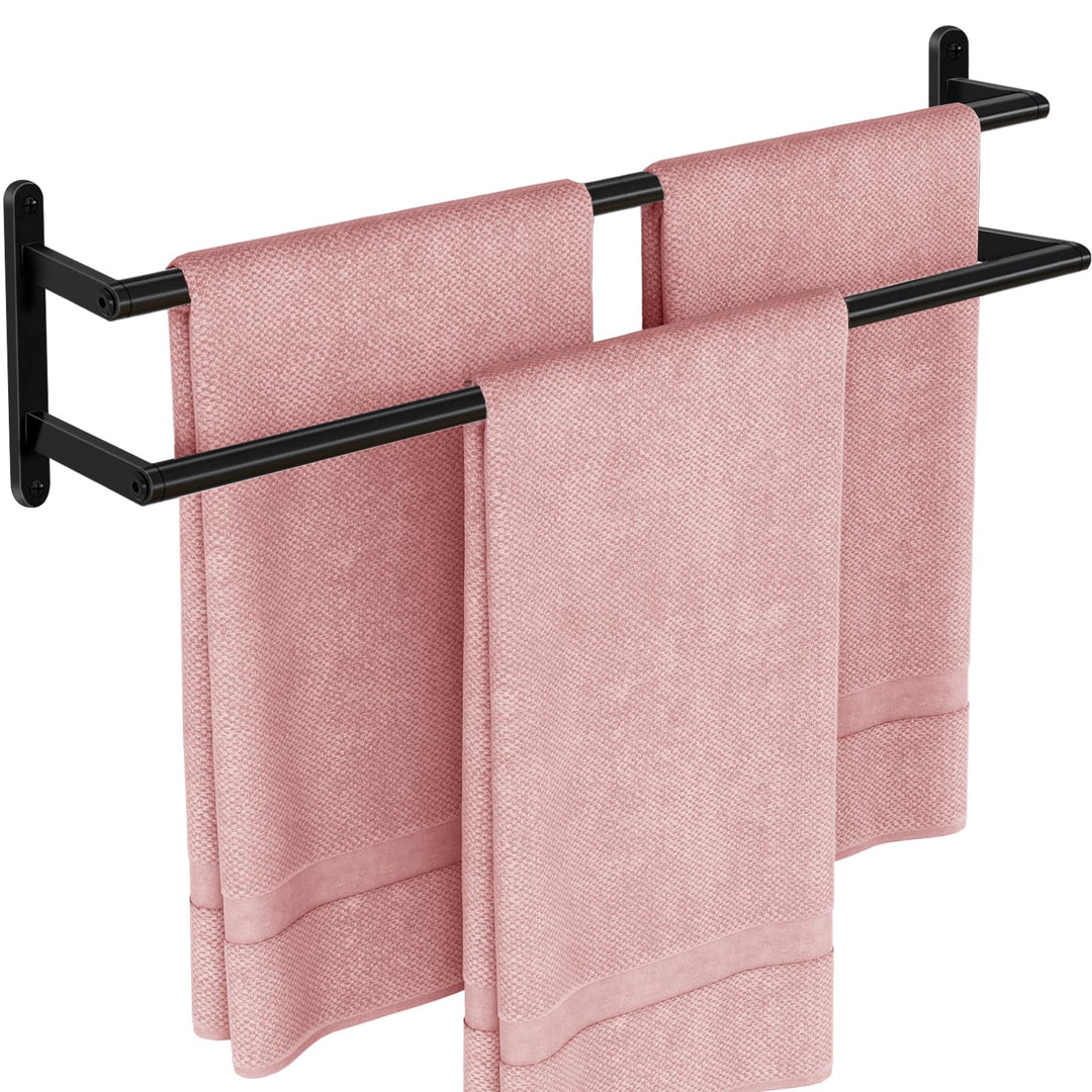 JIAPAIDUO Doppelter Handtuchhalter, 61 cm, Handtuchhalter für Badezimmer, Edelstahl, Doppel-Badetuch