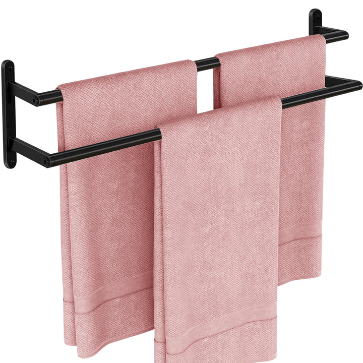 JIAPAIDUO Doppelter Handtuchhalter, 61 cm, Handtuchhalter für Badezimmer, Edelstahl, Doppel-Badetuch