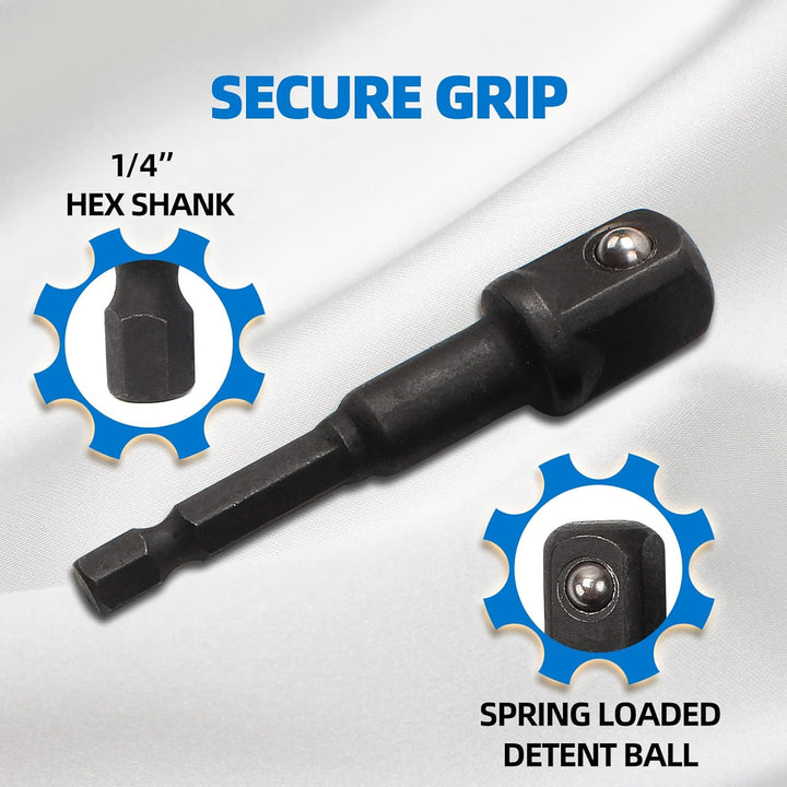 CCLIFE 17tlg Stecknuss Adapter für Schlagschrauber 1/4' 3/8' 1/2' 3/4' Bit Nuss & Kardangelenk | Cr-