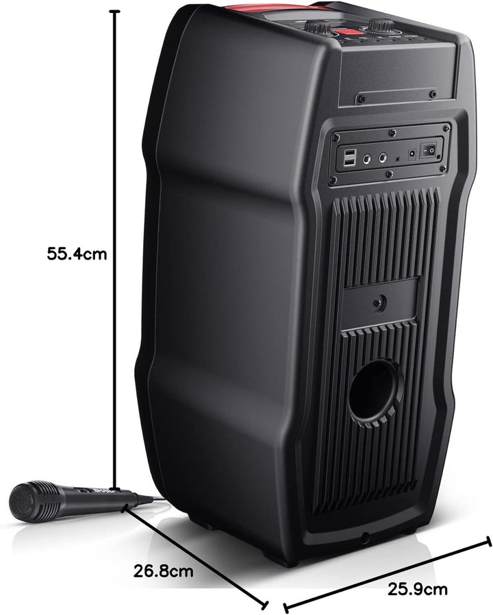 SHARP PS-929 Bluetooth Party-Lautsprecher (180 Watt, integrierter Akku mit 13 Stunden Spielzeit, Sup