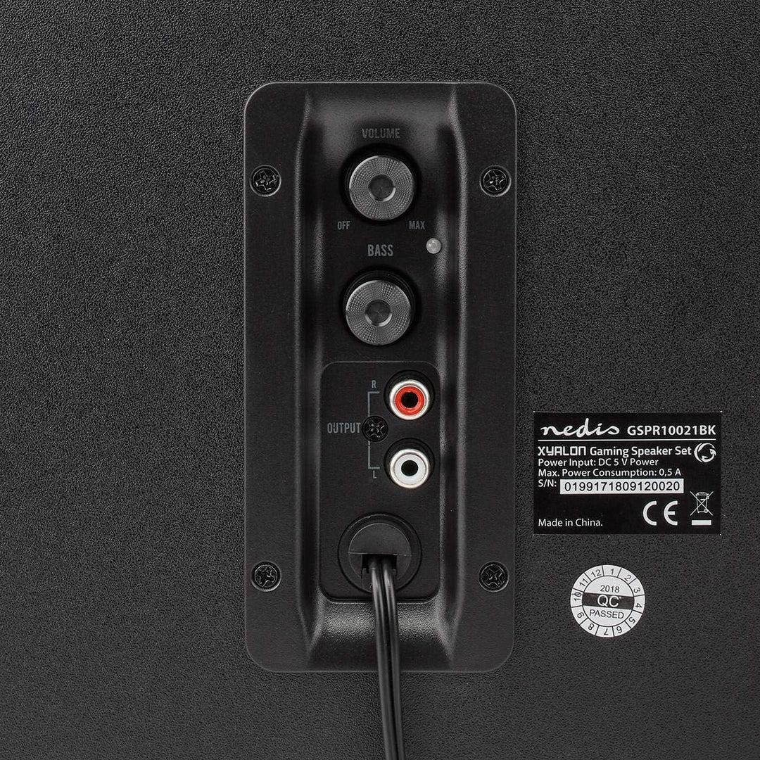 NEDIS - Gaming-Lautsprecher - Satellitenlautsprecher - Lautstärke-Regler - 15-W-Subwoofer - Stromver