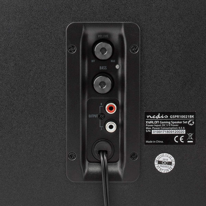 NEDIS - Gaming-Lautsprecher - Satellitenlautsprecher - Lautstärke-Regler - 15-W-Subwoofer - Stromver