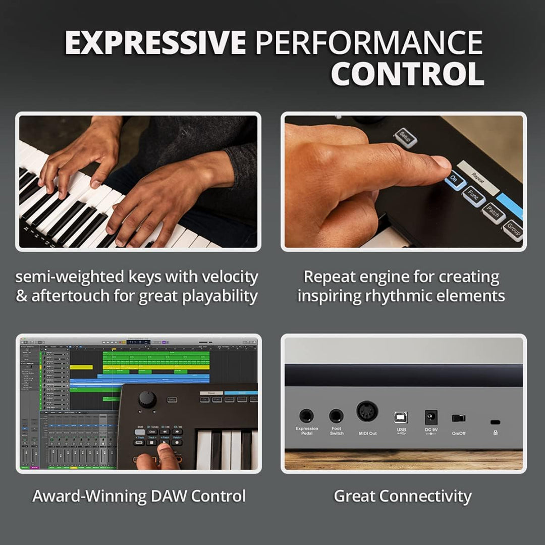 Nektar Impact GXP61 | USB MIDI Controller Keyboard with Nektar DAW Integration 61 Keys, 61 Keys