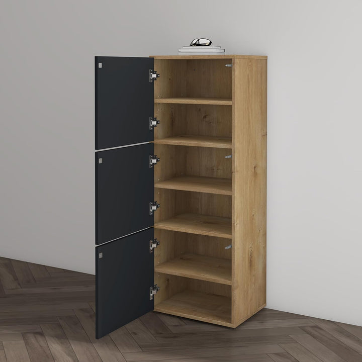 Mai & Mai Schuhschrank aus Holz, Schuhkommode mit 3 Schränken BTH: 45x36x120 cm Schuhregal Möbel in