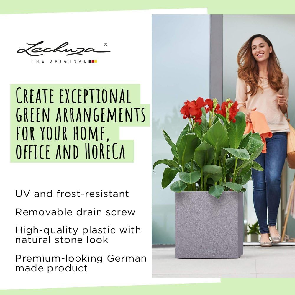 LECHUZA CUBE Glossy Triple scarlet rot highgloss 13672 40x14x13,5 cm Scarlet Rot Highgloss, 40x14x13