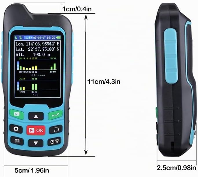 BEVA Handheld GPS GLONASS Beidou (Land Bereich Trail Messgerät, Display Messwerte, Figur Track und a