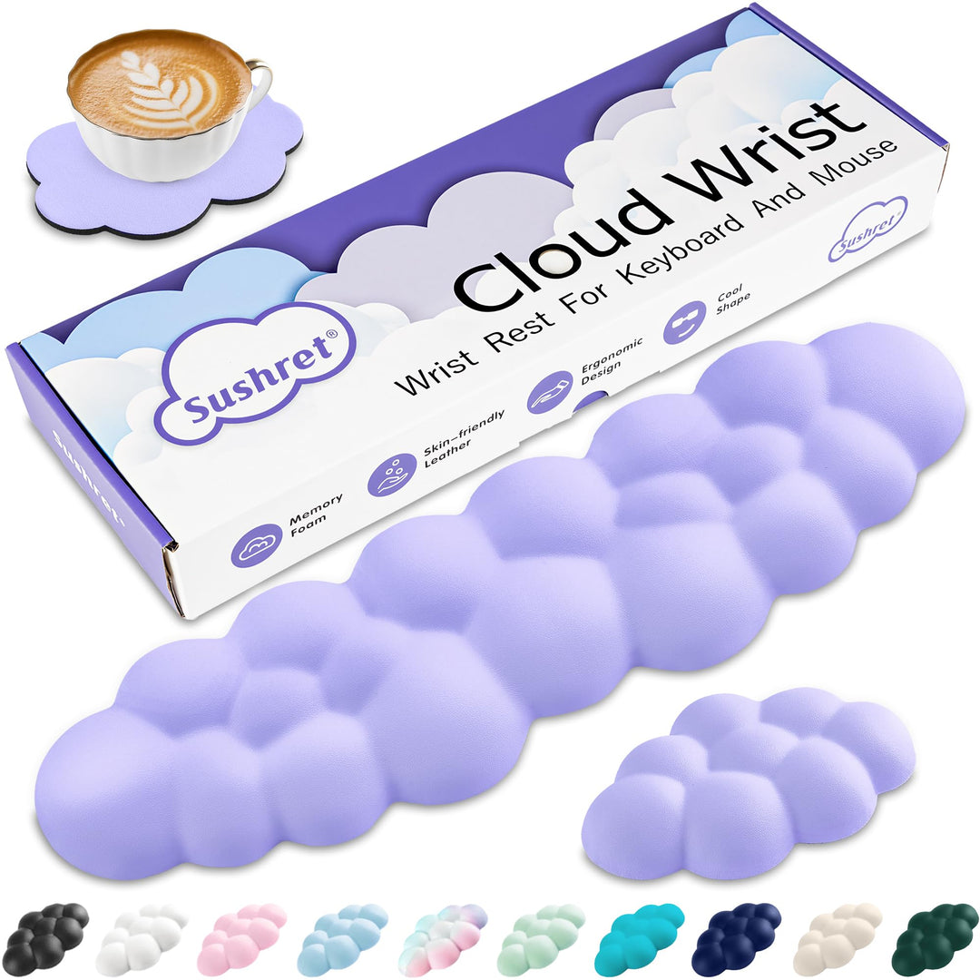 Sushret Wolke Handballenauflage Tastatur, Ergonomisches Wolke Handauflage Tastatur Mit Pu Leder Memo