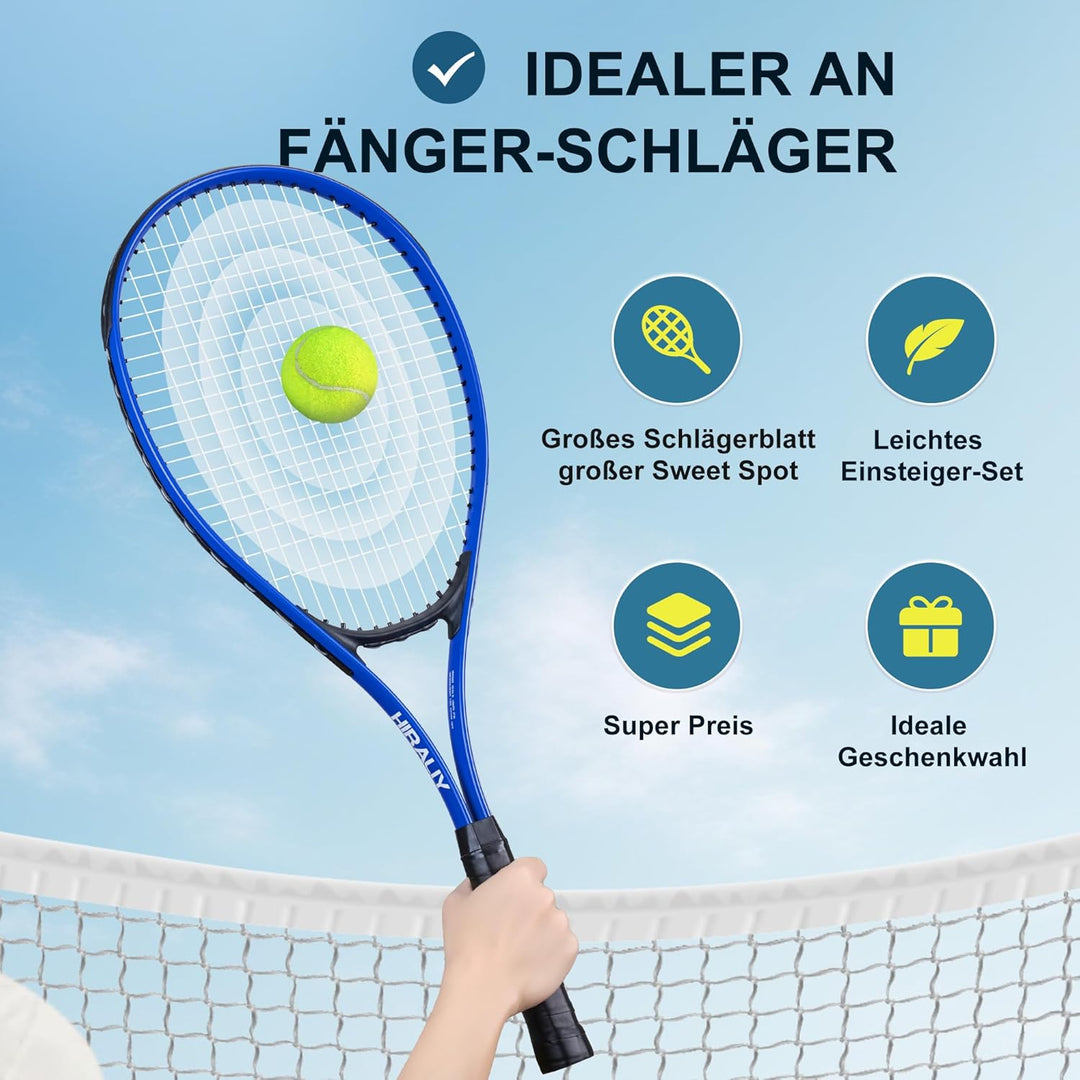 HIRALIY Tennisschläger-Set für Erwachsene, 68,6 cm, vorbespannte Tennisschläger für 2 Spieler, 2 Ove