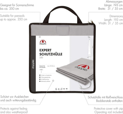 doppler Sonnenschirm Schutzhülle Expert - Für Gartenschirme bis 350 cm - Mit Stab - Für eine komfort