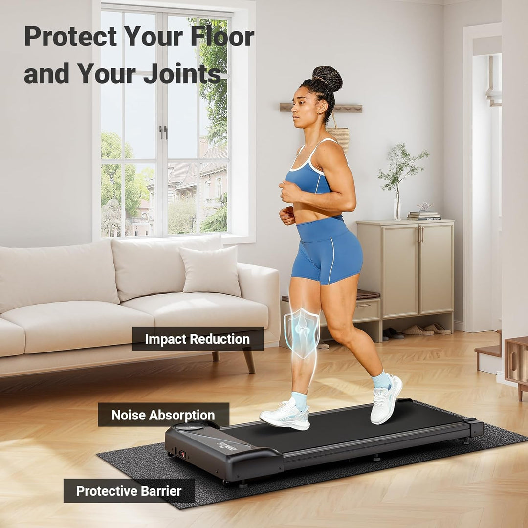 THERUN Wiederstandsfähige Laufband Matte 4 mm Dicke -Bodenschutzmatte (60x130 cm) - Fitness Unterleg